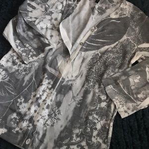 Button down sweater ~ Gray & Cream